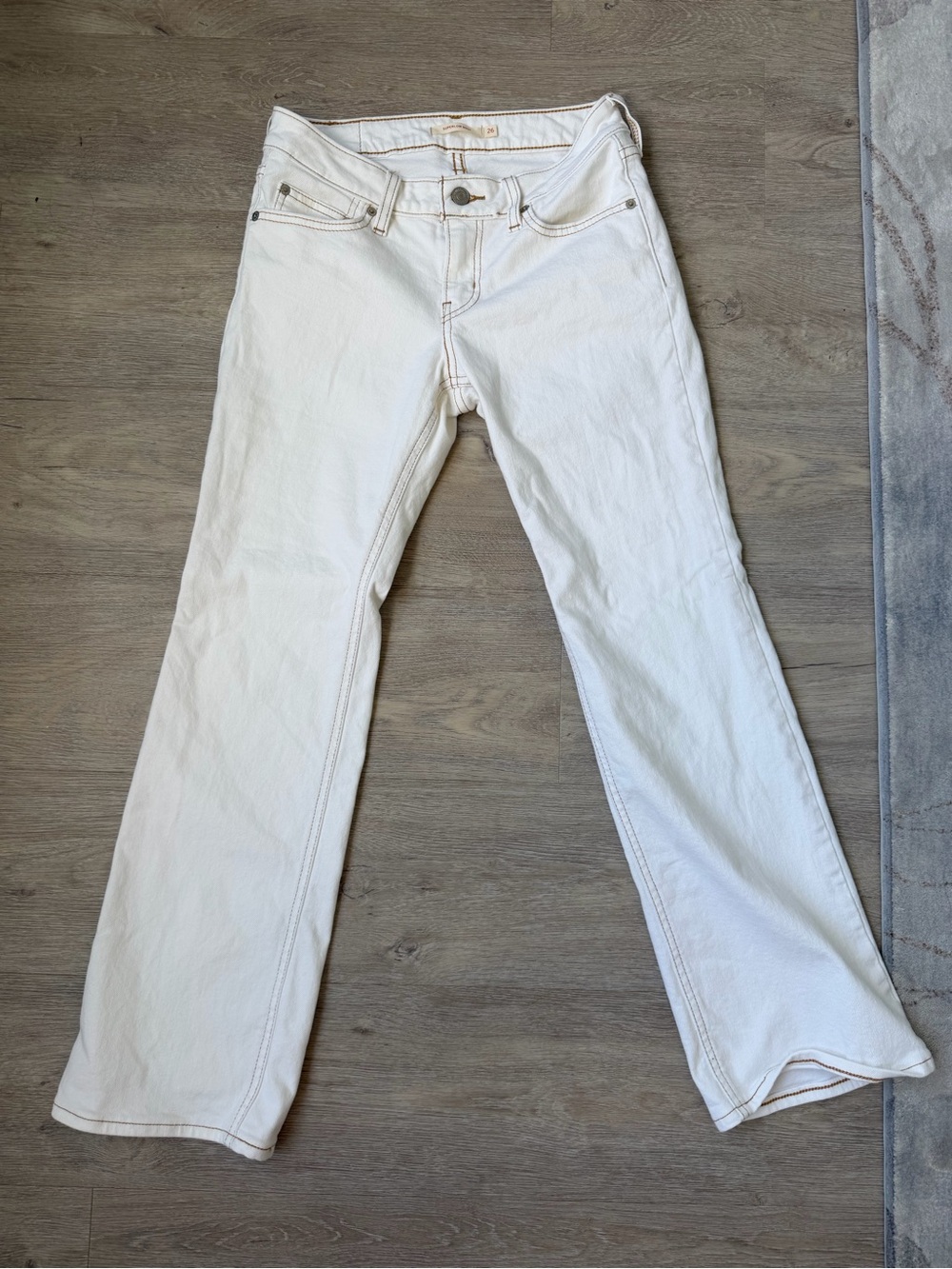 Levi’s Women’s White Superlow Boot Cut Jeans